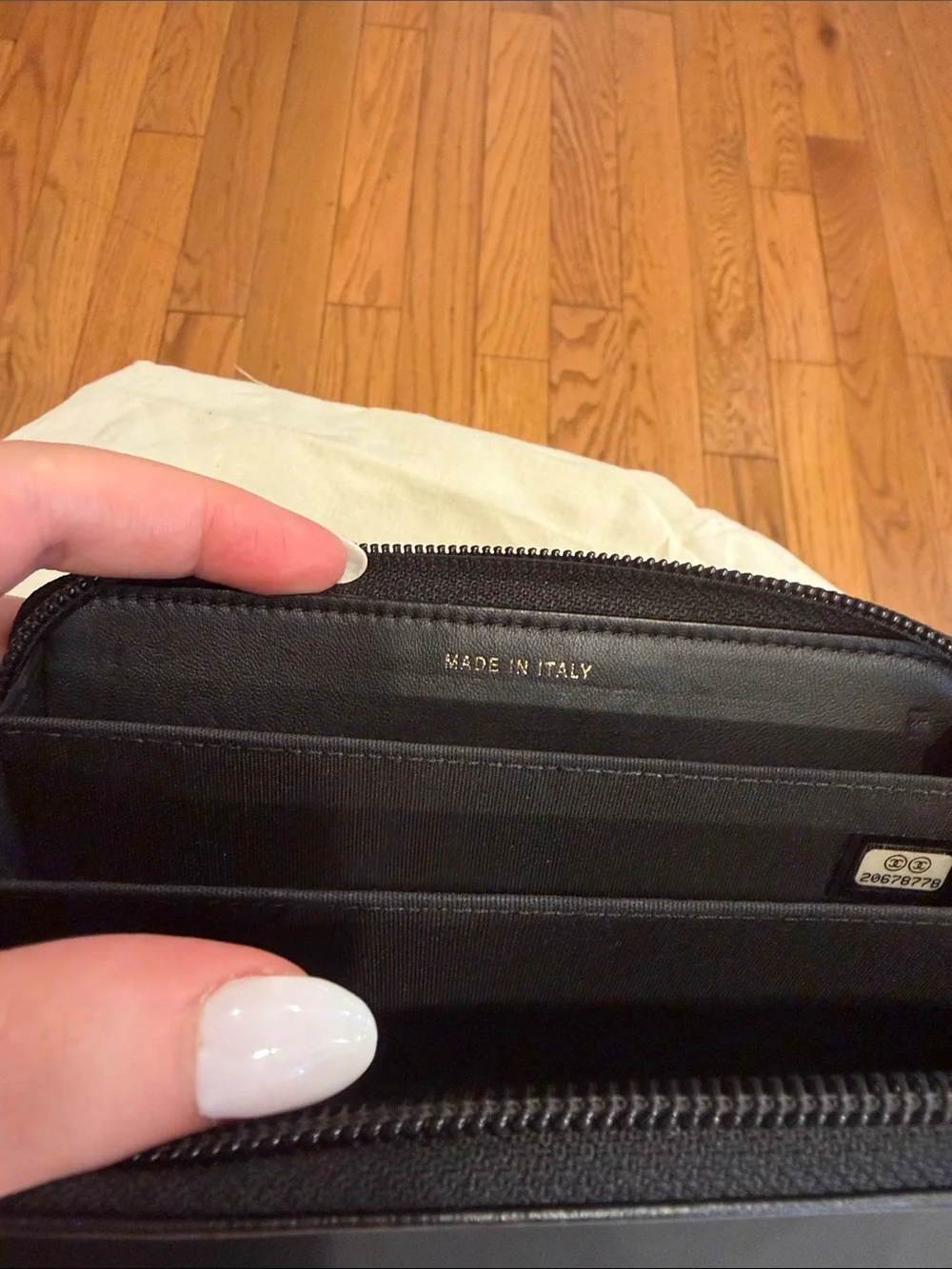 CHANEL black lambskin